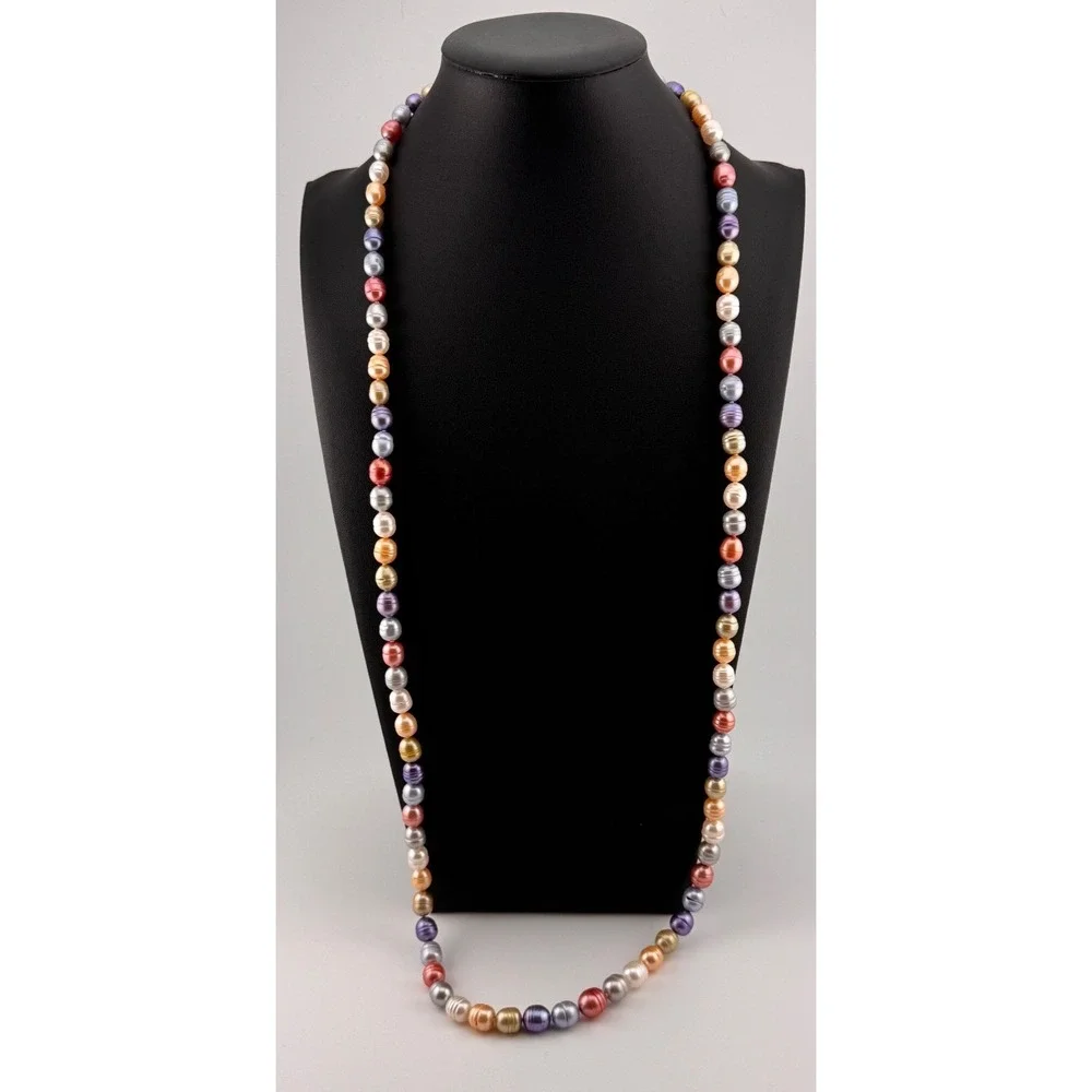 36” Multicolor Cultured Pearl Necklace 925 Sterling Silver Wildflower‎ Honora